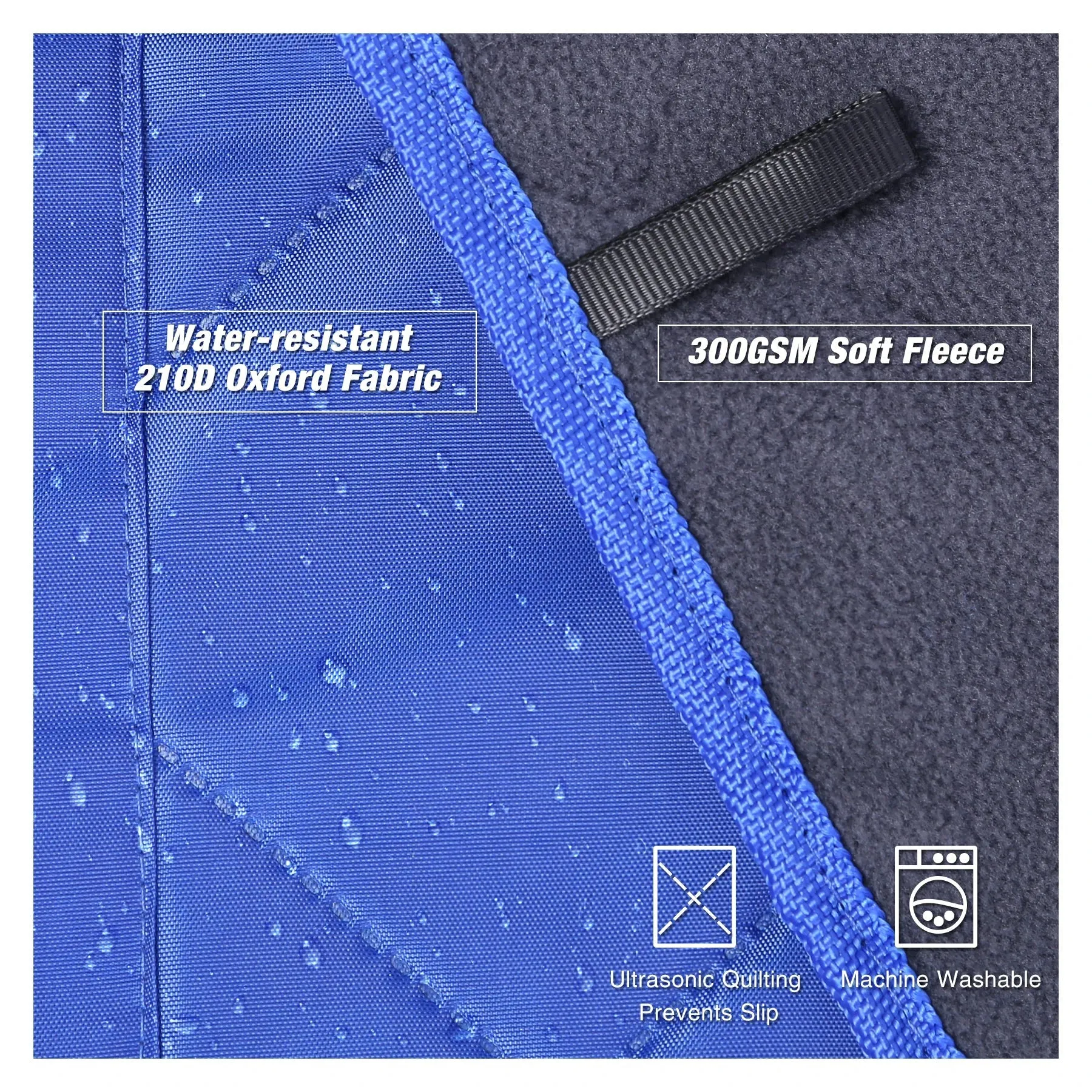 Outdoor Waterproof Blanket with Warm Fleece