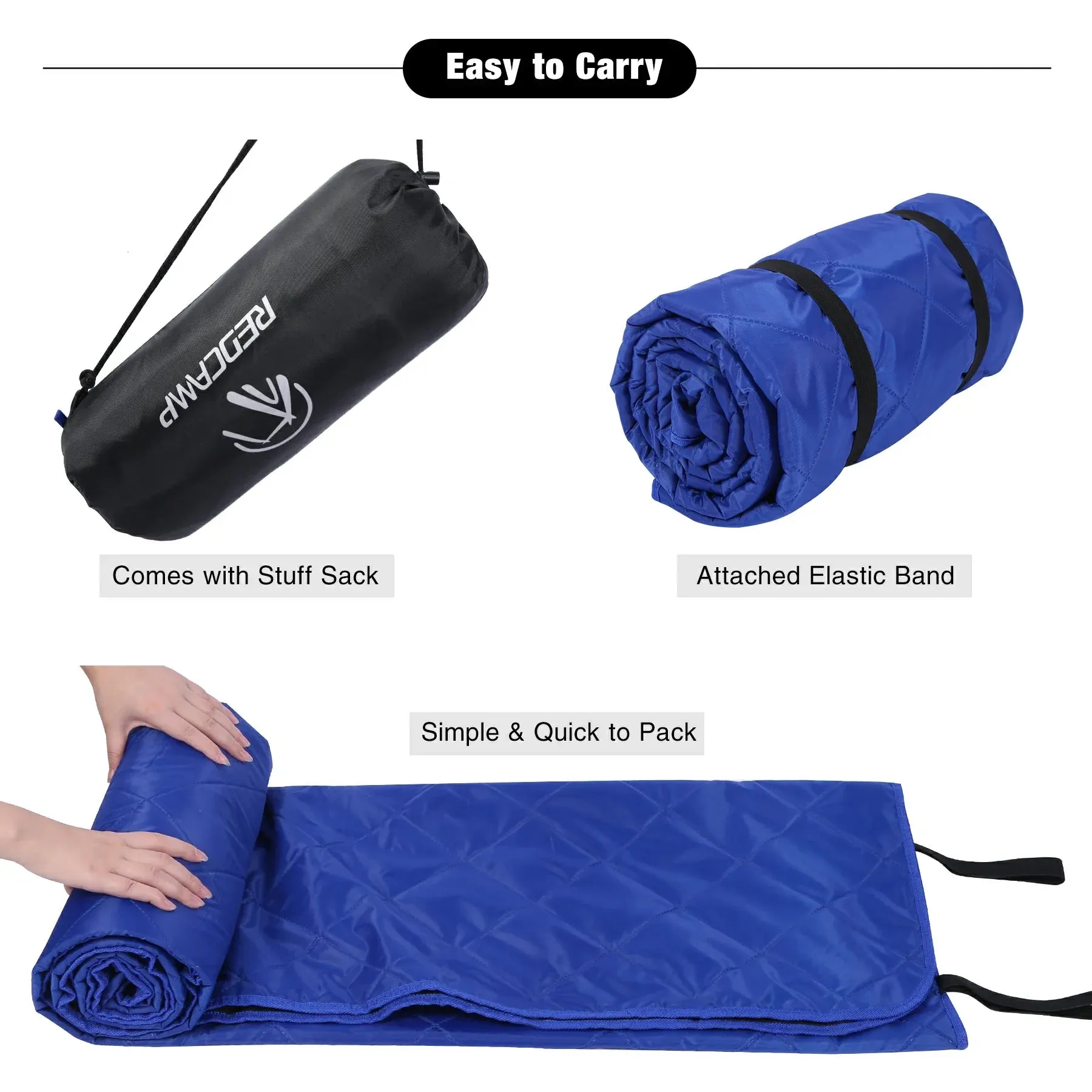 Outdoor Waterproof Blanket with Warm Fleece