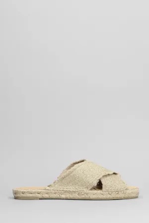 Palmera-032 Flats in gold canvas