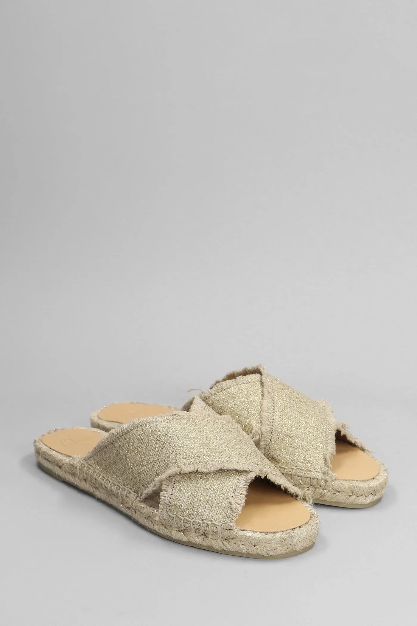 Palmera-032 Flats in gold canvas