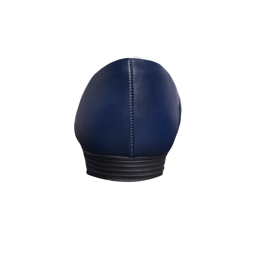 Piccadilly Crew Shoes - Navy Blue Flats (1.5 cms)