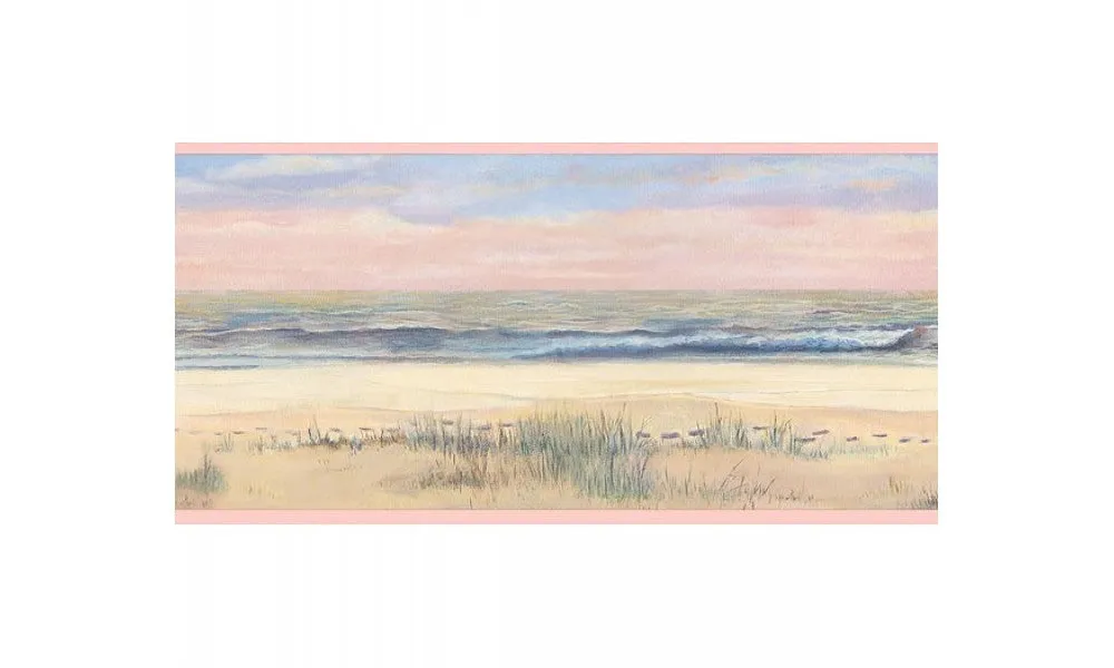 Pink Footprints in the Sand FF3312 Wallpaper Border