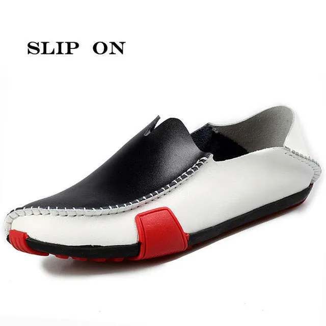 PINSV Men Leather Shoes Mens Loafers Summer Autumn Moccasins Mens Shoes Casual For Driving Sapato Masculino