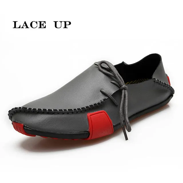 PINSV Men Leather Shoes Mens Loafers Summer Autumn Moccasins Mens Shoes Casual For Driving Sapato Masculino