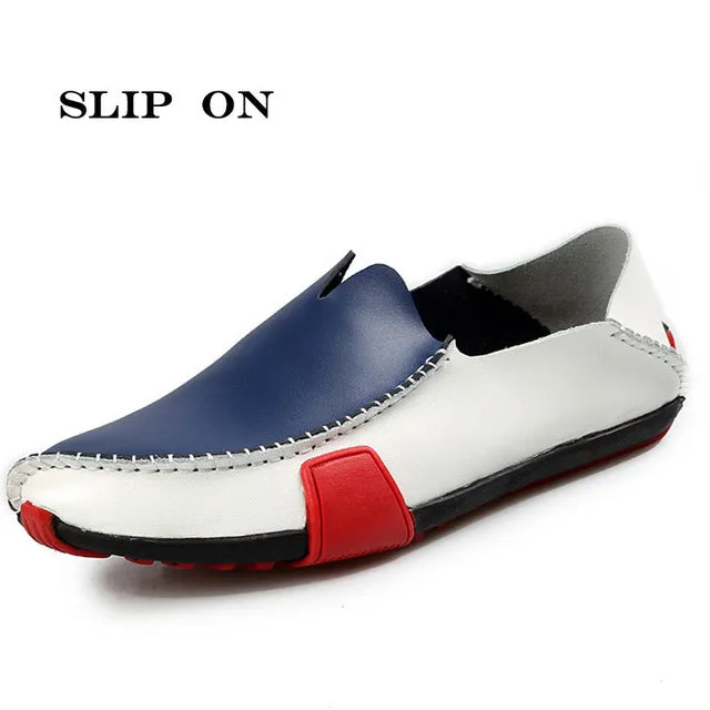 PINSV Men Leather Shoes Mens Loafers Summer Autumn Moccasins Mens Shoes Casual For Driving Sapato Masculino