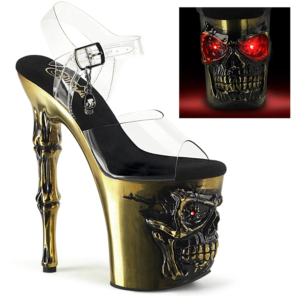 Pleaser Rapture 808-LT Brass Shoes