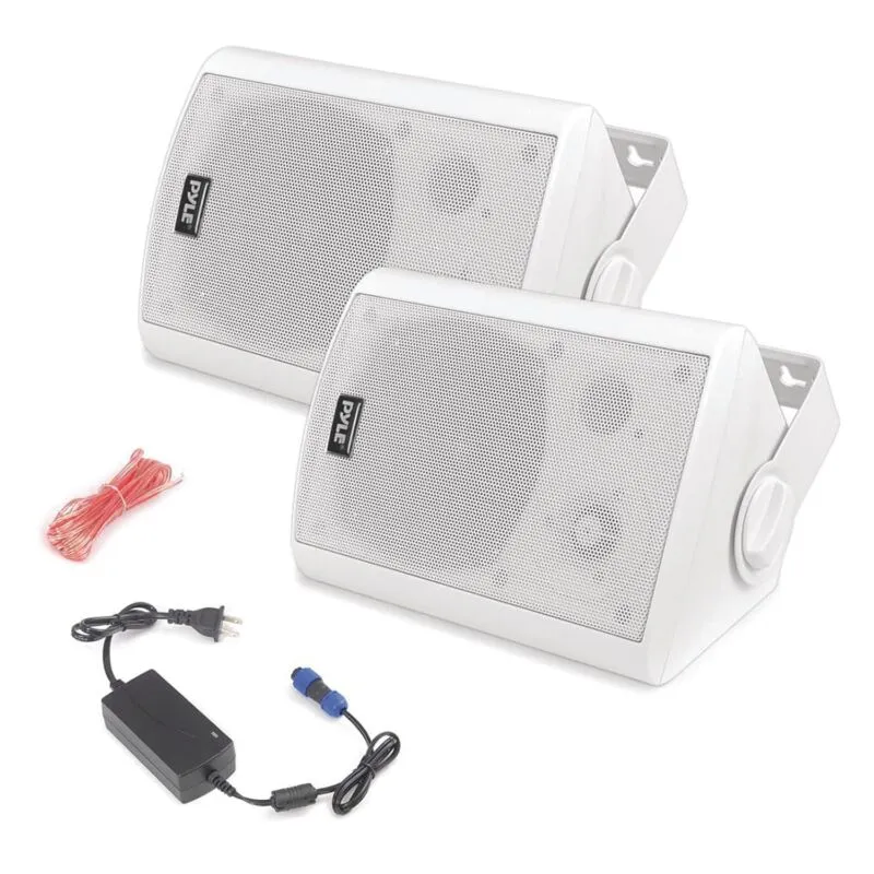 Pyle Home PDWR61BTWT 6.5" Indoor/Outdoor Wall-Mount Bluetooth Speaker System (Wh