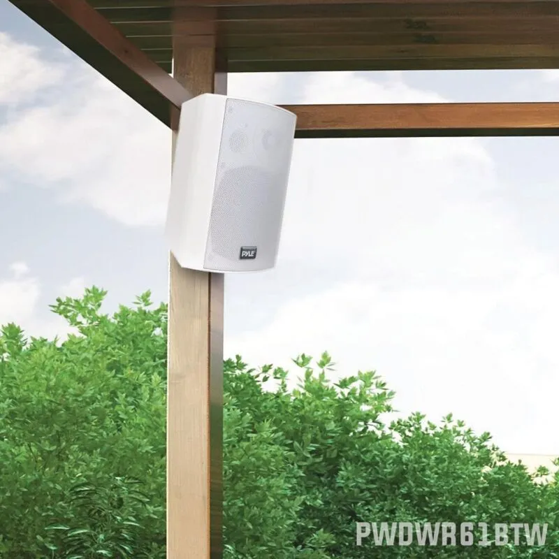 Pyle Home PDWR61BTWT 6.5" Indoor/Outdoor Wall-Mount Bluetooth Speaker System (Wh