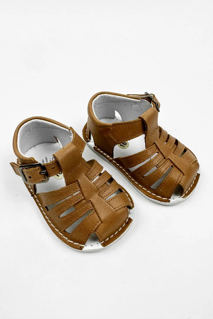 "Luis" Brown Leather Sandals