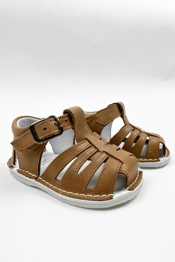 "Luis" Brown Leather Sandals