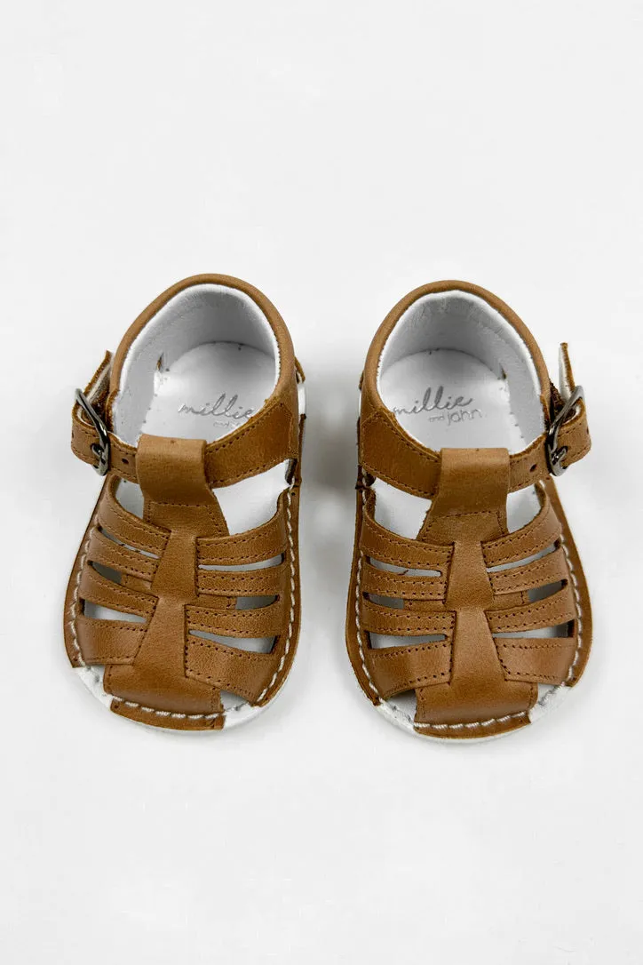 "Luis" Brown Leather Sandals