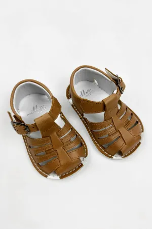 "Luis" Brown Leather Sandals