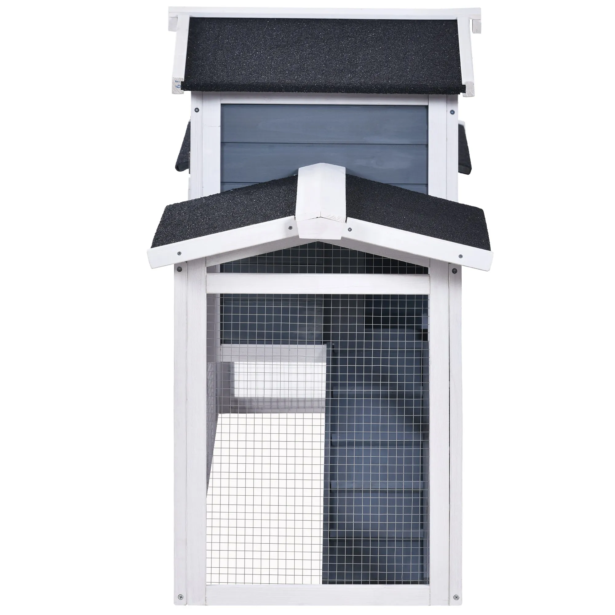 Rabbit Hutch Wood House Pet Cage Chicken Coop for Small Animals, Natural Wood