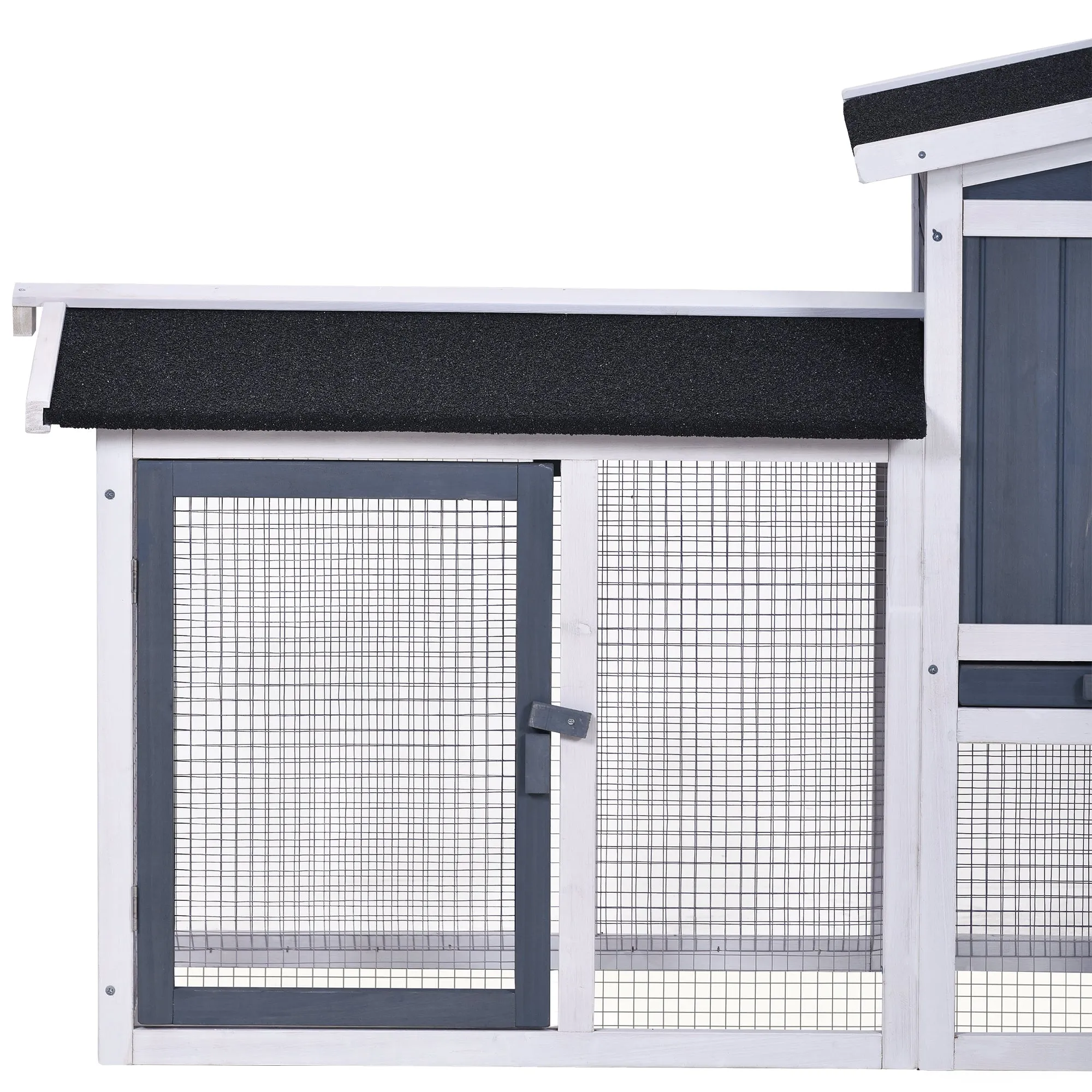 Rabbit Hutch Wood House Pet Cage Chicken Coop for Small Animals, Natural Wood