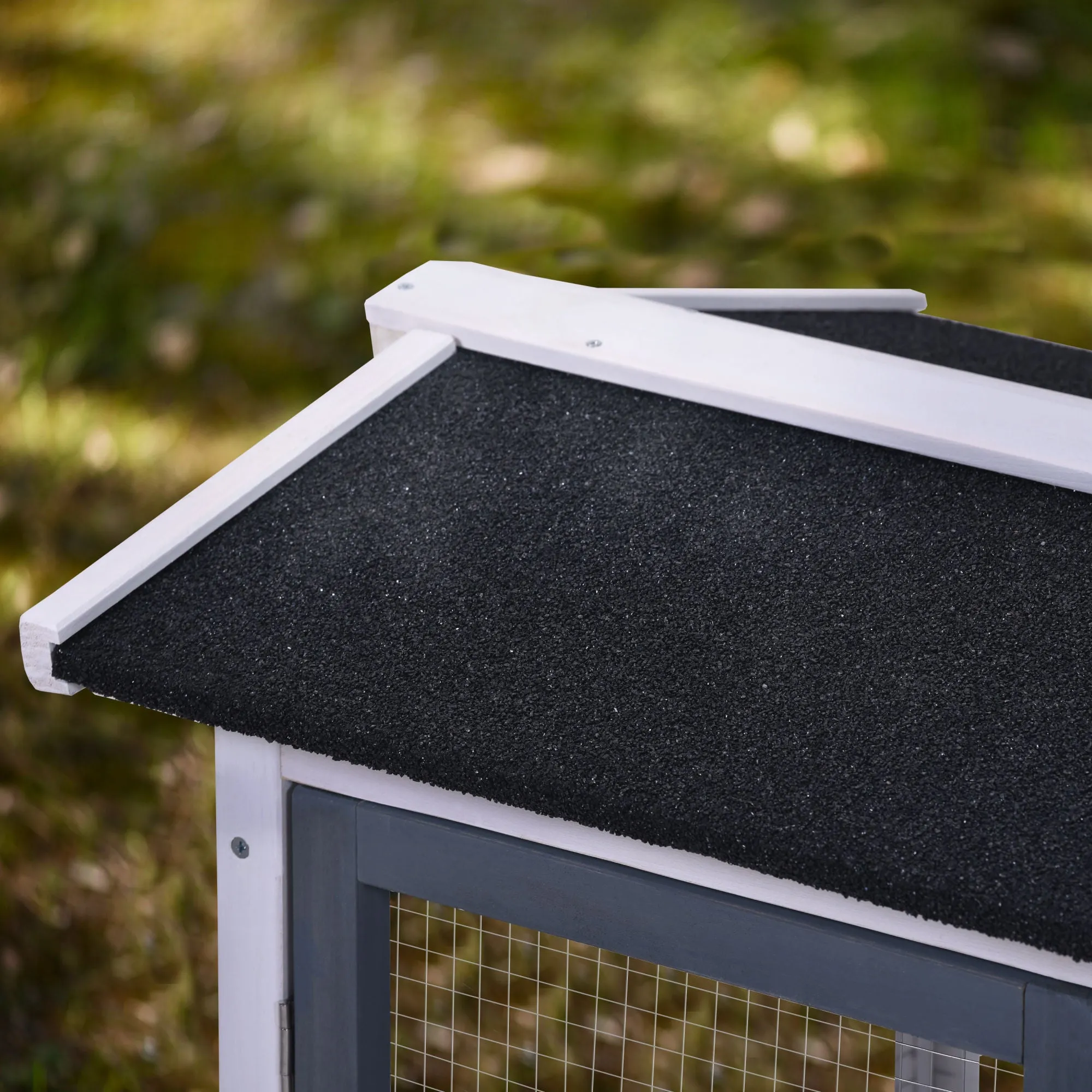Rabbit Hutch Wood House Pet Cage Chicken Coop for Small Animals, Natural Wood