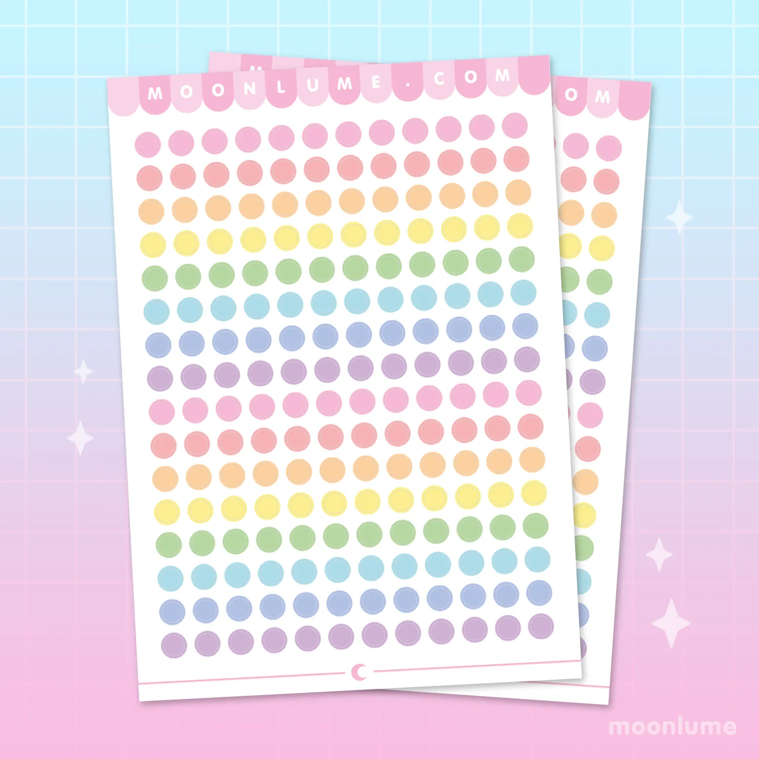 RAINBOW mini circle stickers / labels - matte vinyl sticker sheet