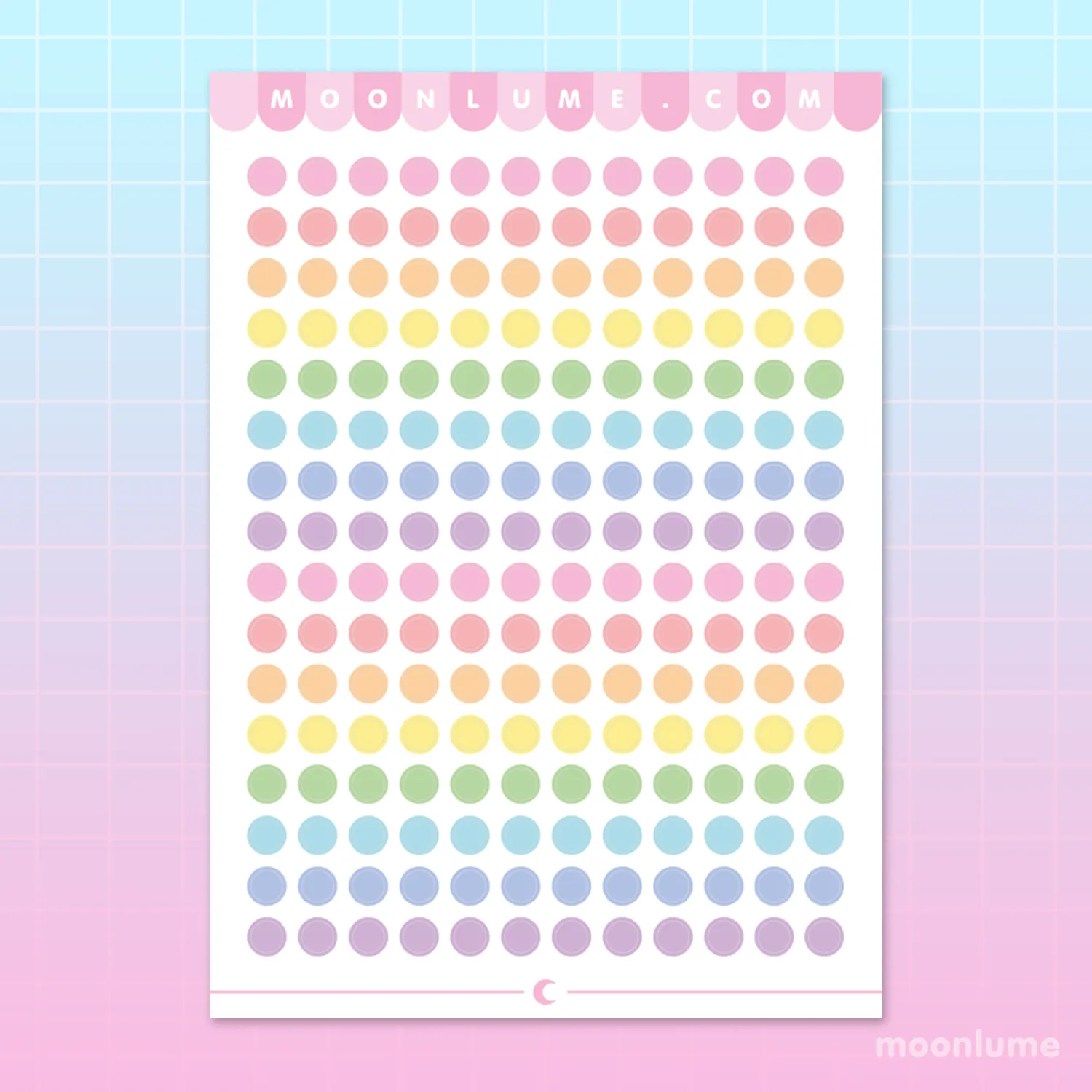 RAINBOW mini circle stickers / labels - matte vinyl sticker sheet