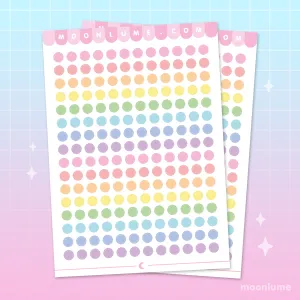 RAINBOW mini circle stickers / labels - matte vinyl sticker sheet