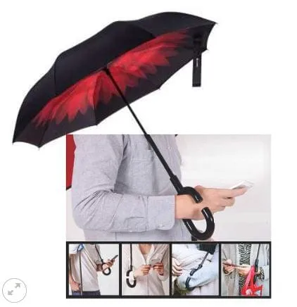 Reversible Umbrella - Blue Flower