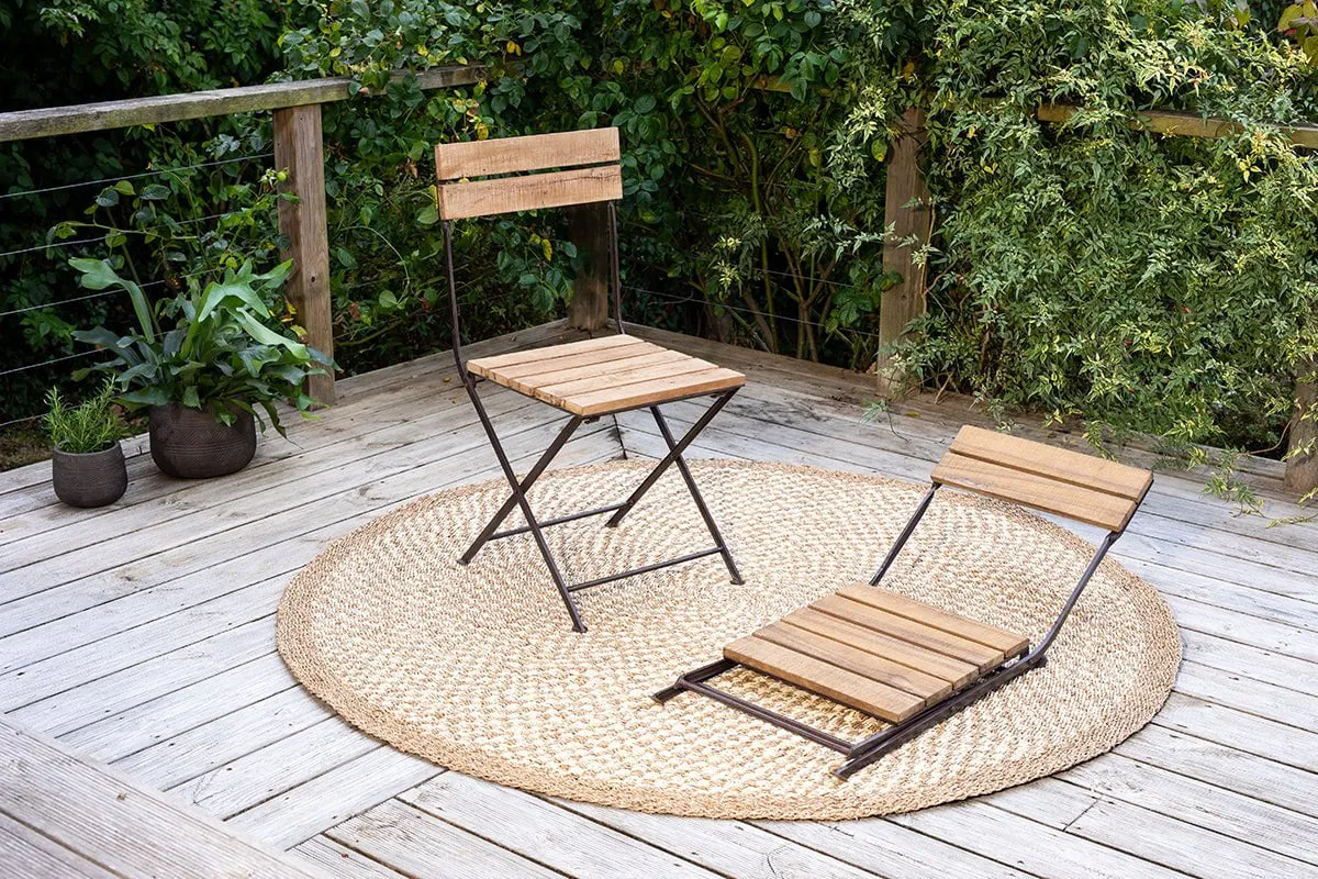 Rishikesh Reclaimed Wood & Iron Folding Chairs - (Set of 2)