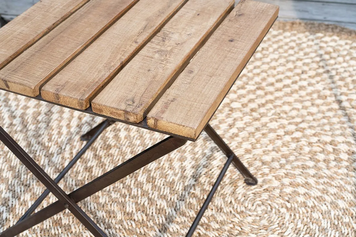 Rishikesh Reclaimed Wood & Iron Folding Chairs - (Set of 2)