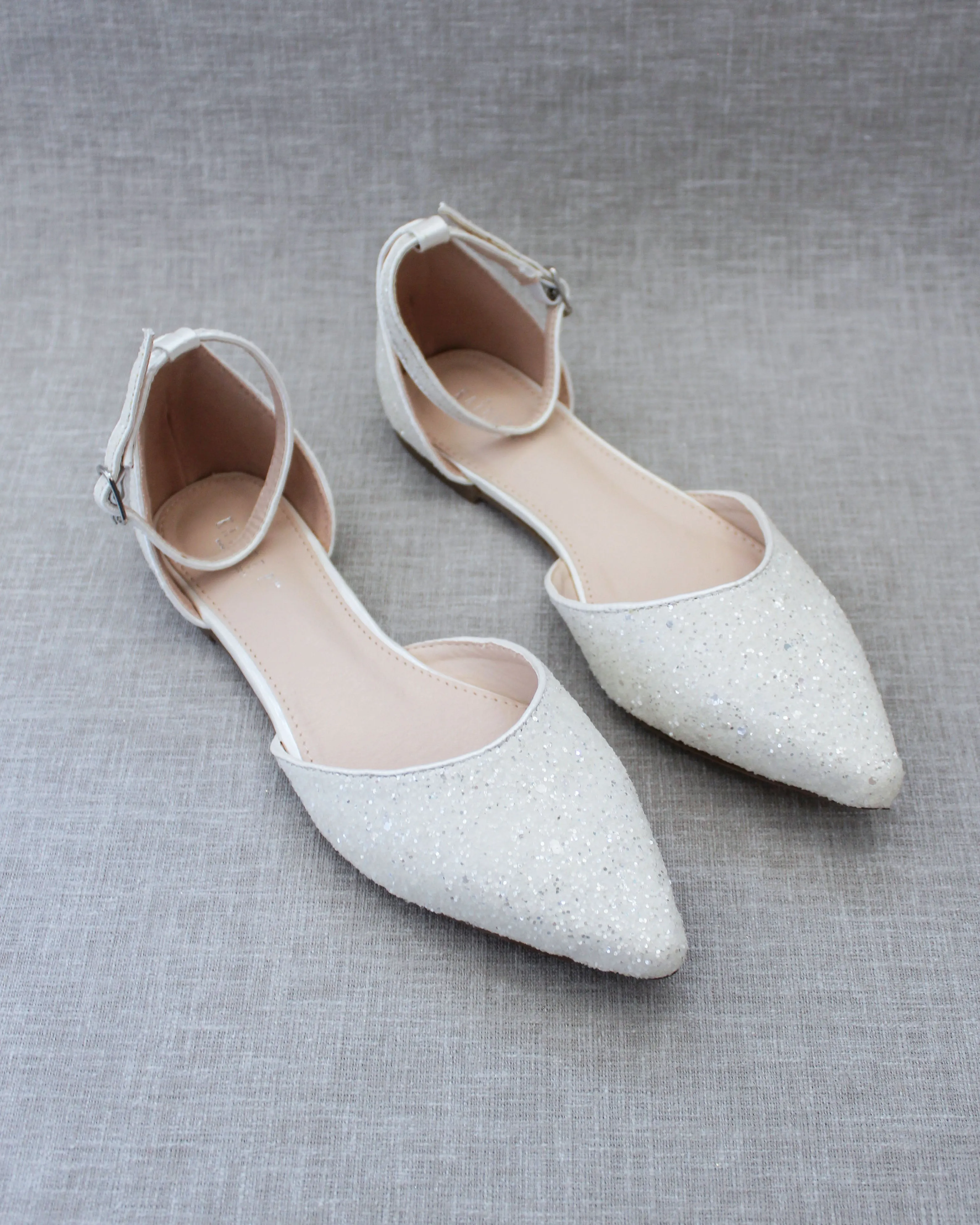 Rock Glitter Ankle Strap Flats