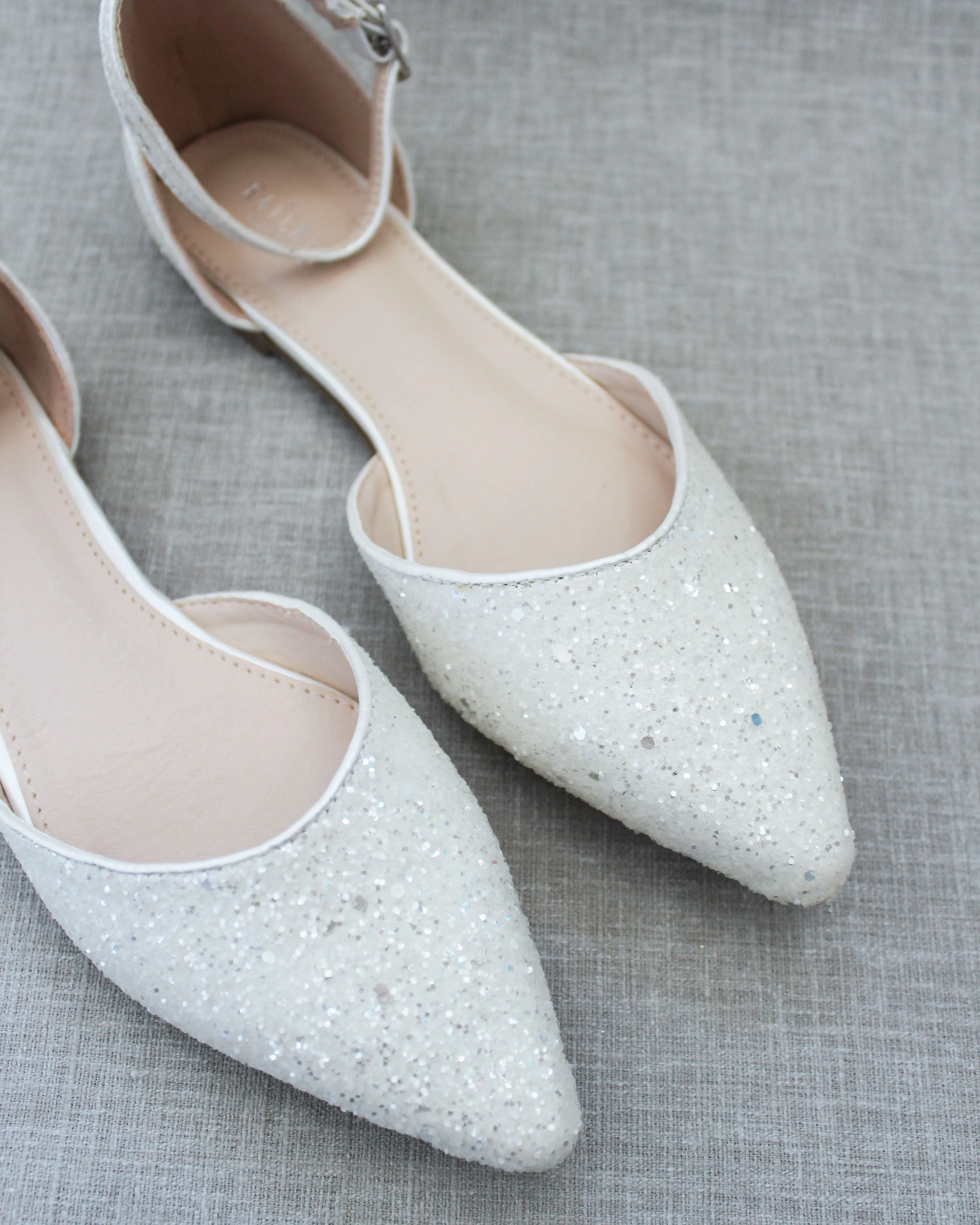 Rock Glitter Ankle Strap Flats
