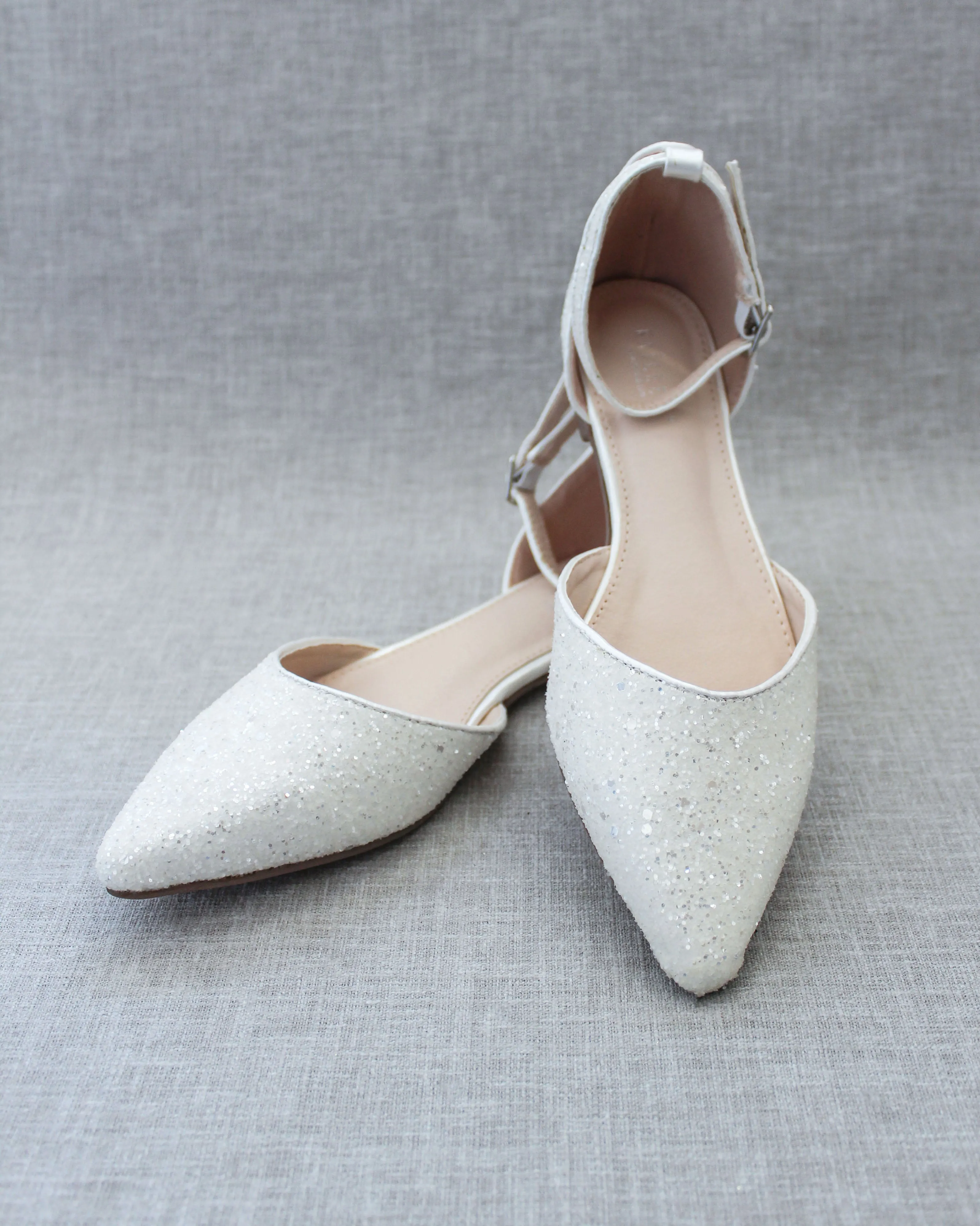 Rock Glitter Ankle Strap Flats