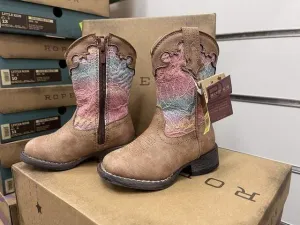 Roper Toddler Boots Glitter Lace Tan