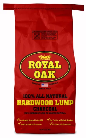 Royal Oak Lump Charcoal, All Natural Hardwood Charcoal, 15.4 Lbs