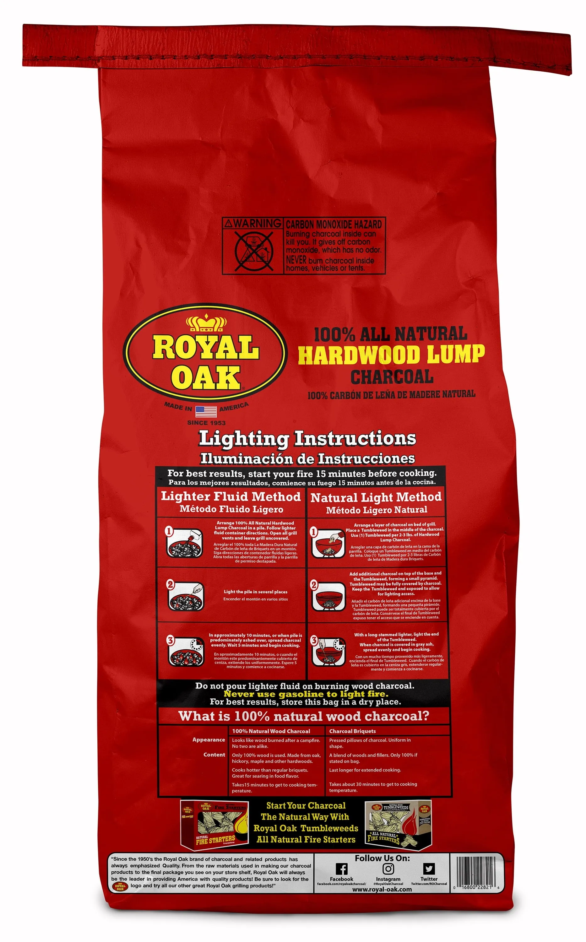 Royal Oak Lump Charcoal, All Natural Hardwood Charcoal, 15.4 Lbs