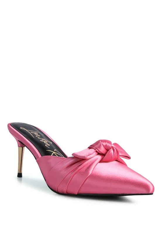 Satin Dress High Heel Mule Sandals