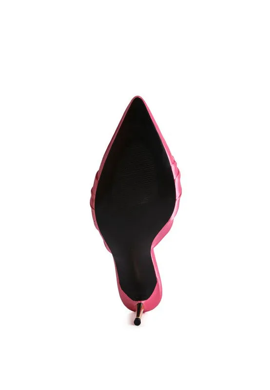 Satin Dress High Heel Mule Sandals