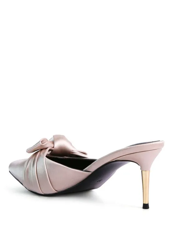 Satin Dress High Heel Mule Sandals