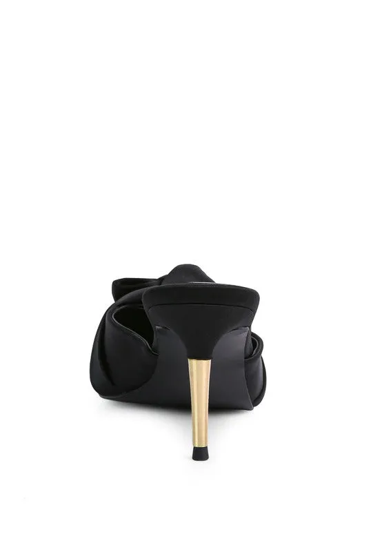 Satin Dress High Heel Mule Sandals