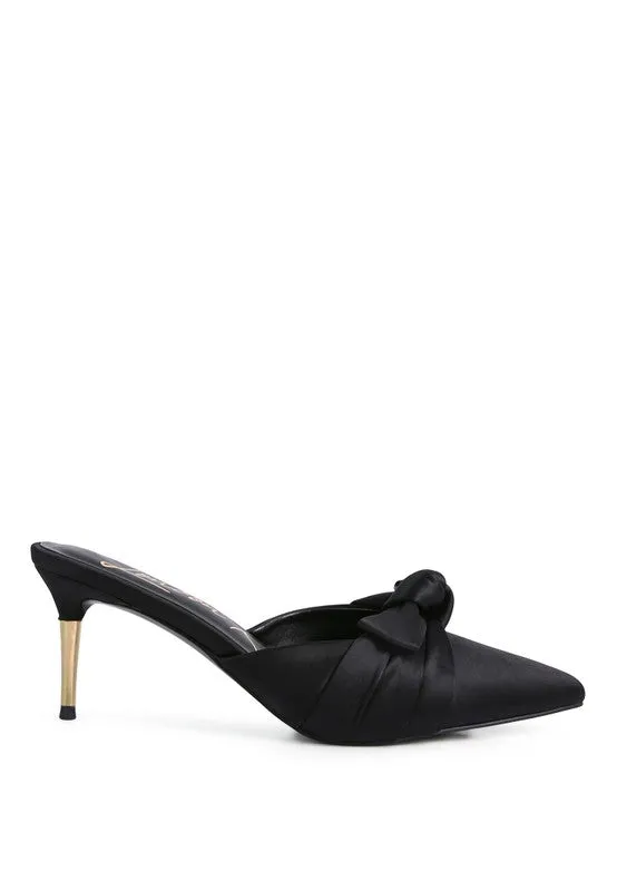 Satin Dress High Heel Mule Sandals
