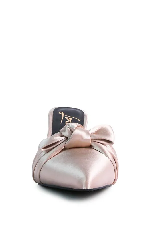 Satin Dress High Heel Mule Sandals