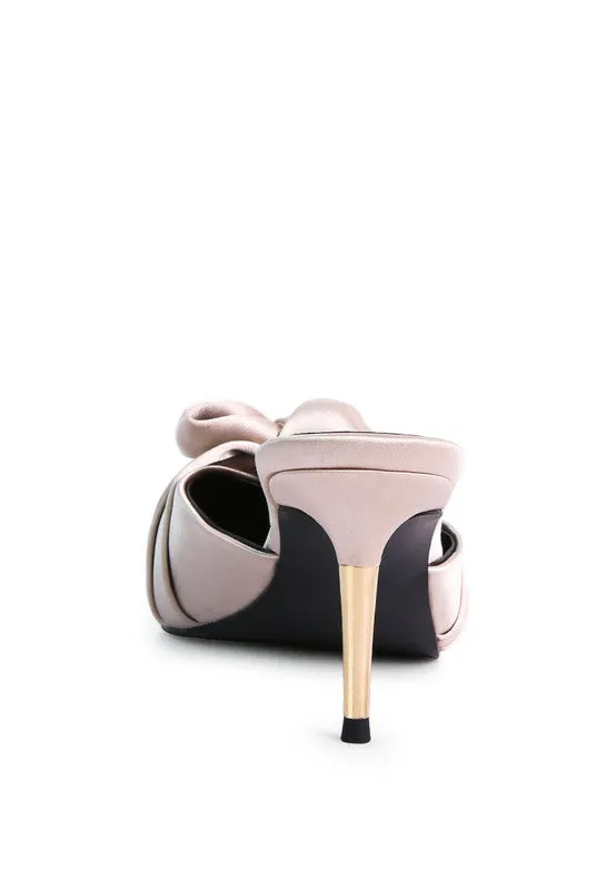 Satin Dress High Heel Mule Sandals
