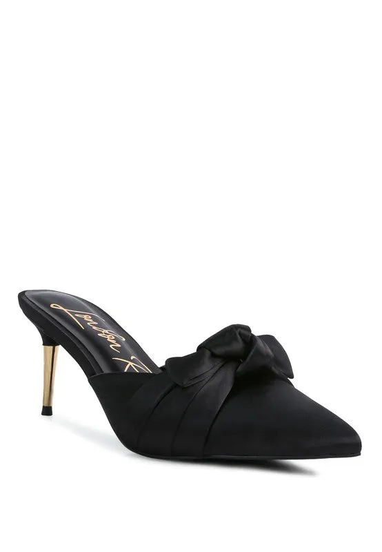 Satin Dress High Heel Mule Sandals