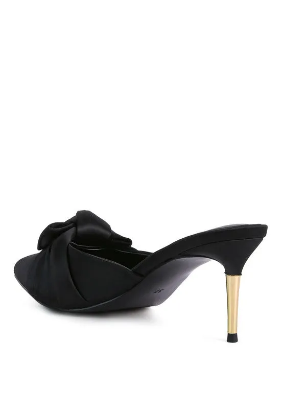 Satin Dress High Heel Mule Sandals