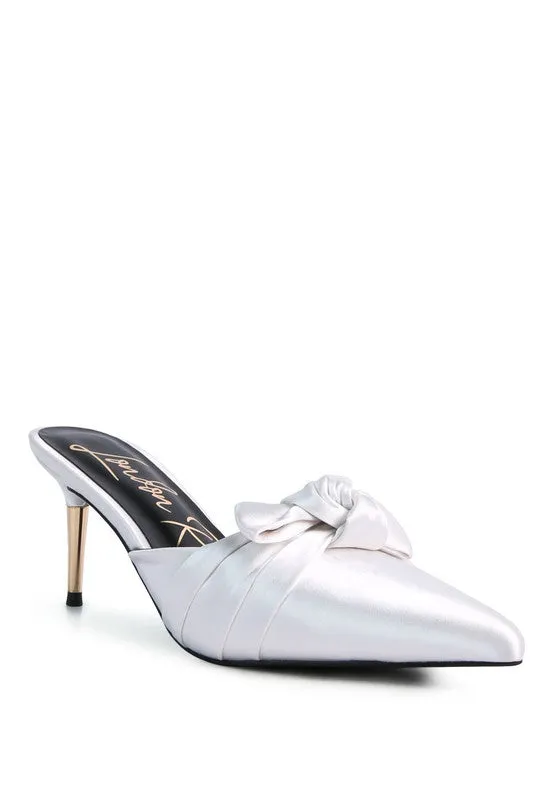 Satin Dress High Heel Mule Sandals