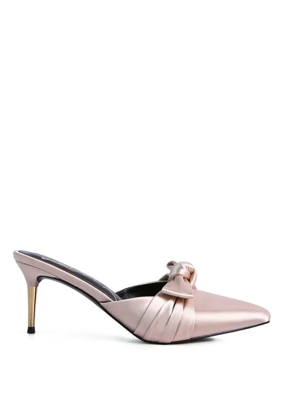 Satin Dress High Heel Mule Sandals