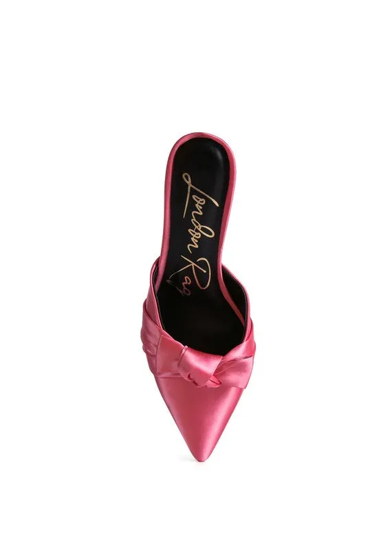 Satin Dress High Heel Mule Sandals