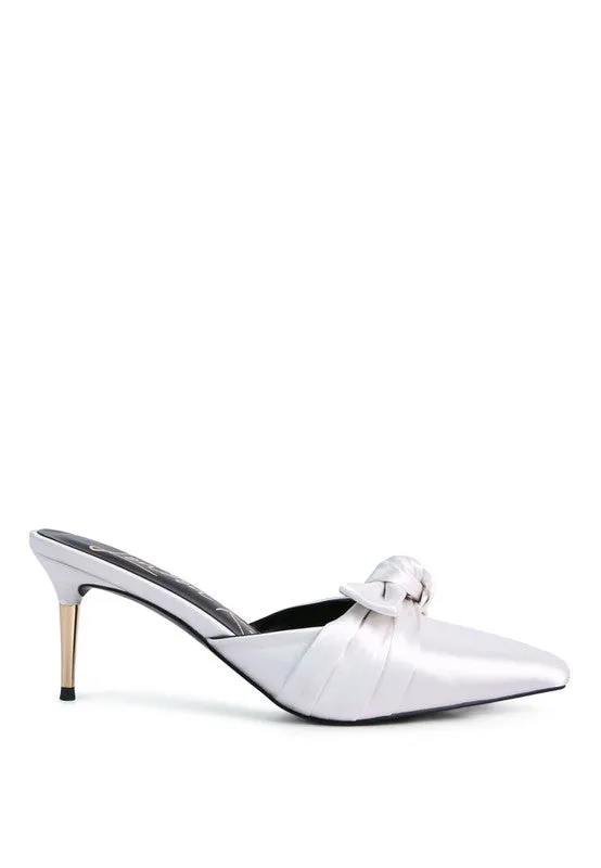 Satin Dress High Heel Mule Sandals