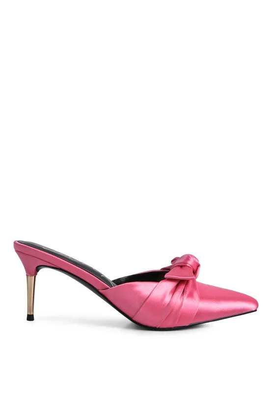 Satin Dress High Heel Mule Sandals