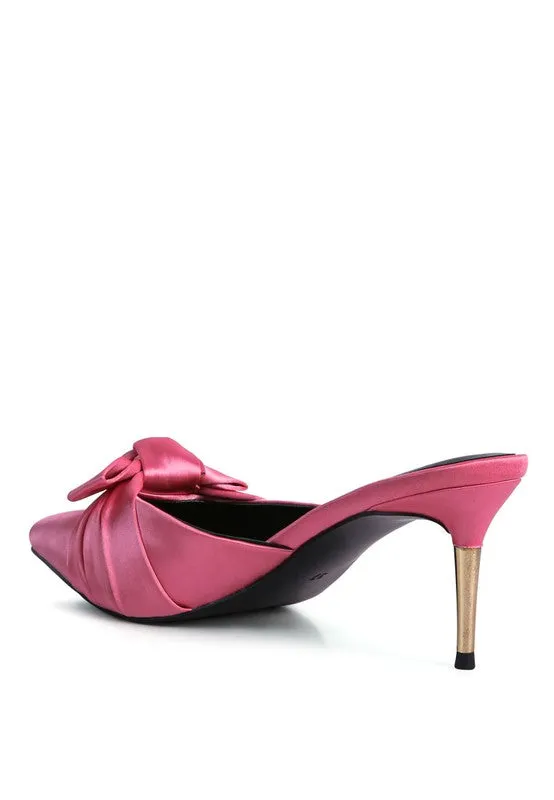 Satin Dress High Heel Mule Sandals