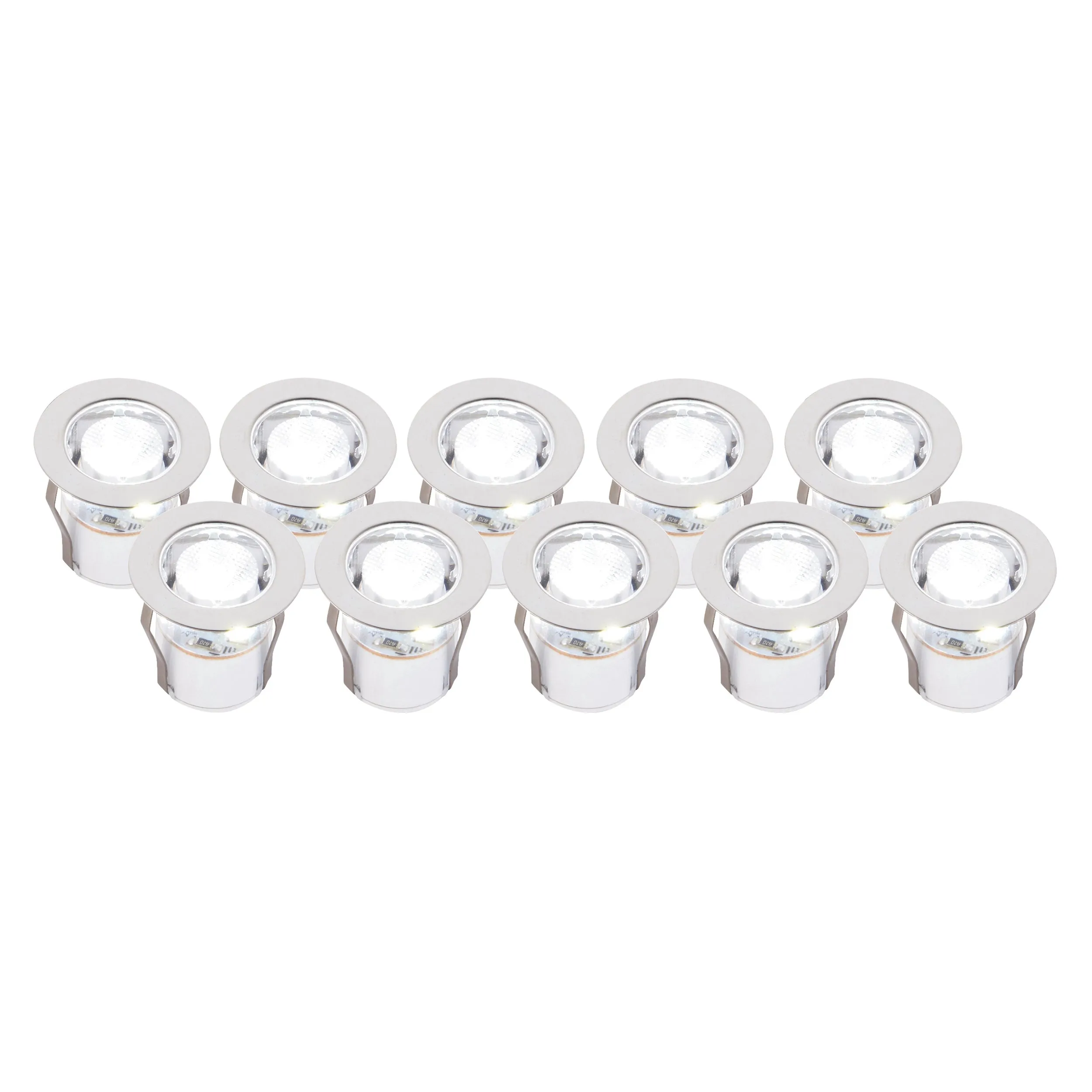 Saxby 13889 Ikon round 30mm kit IP67 0.45W Polished stainless steel & clear pc 10 x 0.45W LED module (SMD 2835) Daylight White