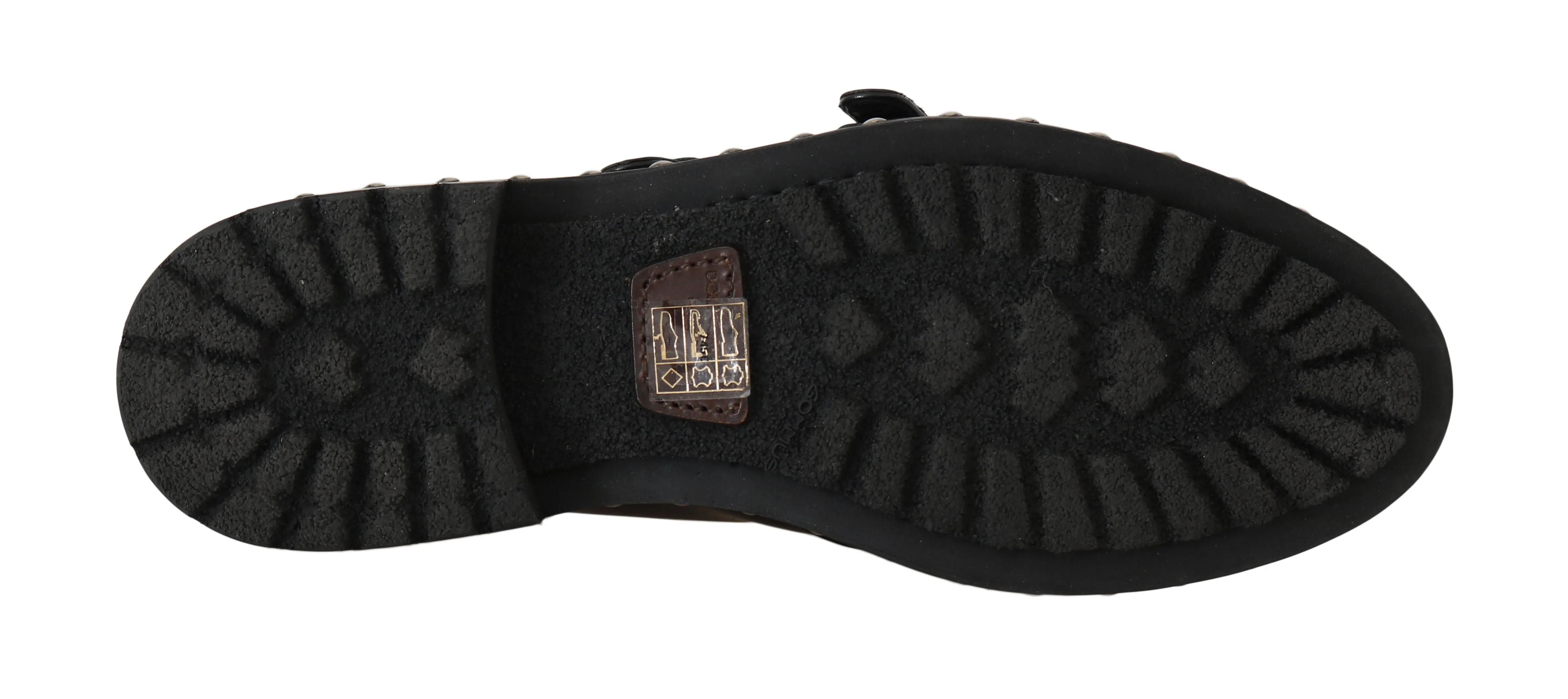 Shoes Black Leather Studded Formal Shoes