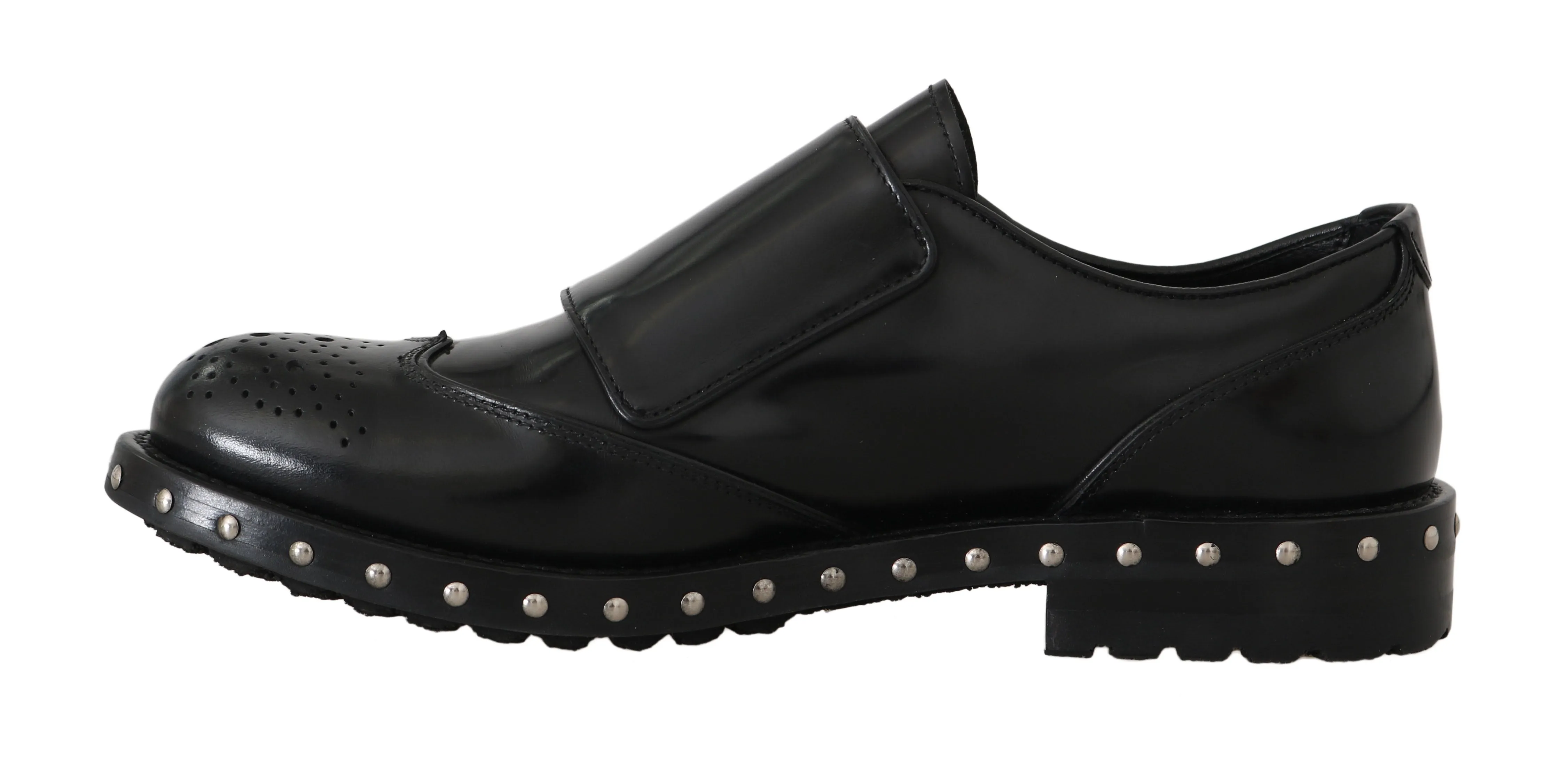 Shoes Black Leather Studded Formal Shoes