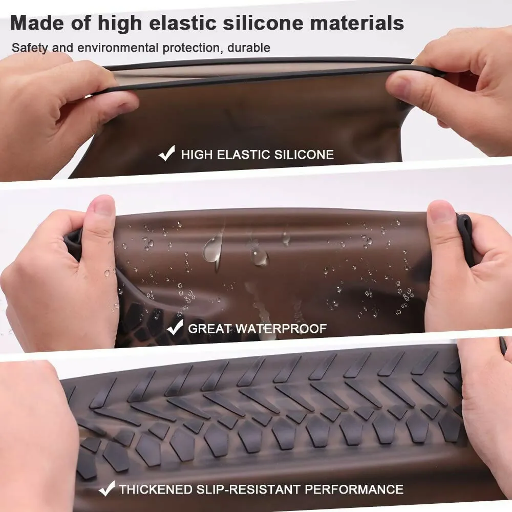 Silicone Shoe Covers – Waterproof, Reusable & Easy to Carry (Black, Free Size)